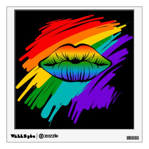 Rainbow Lips Wall Decal