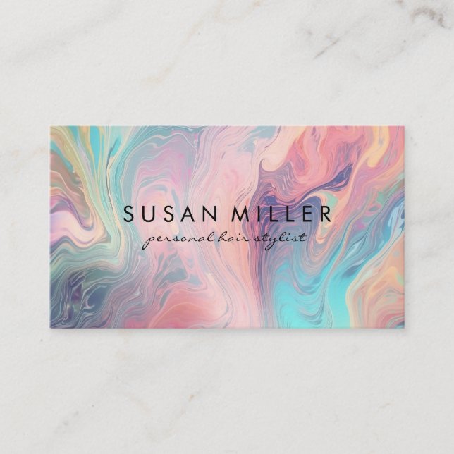 Rainbow Liquid Background Business Card (Front)
