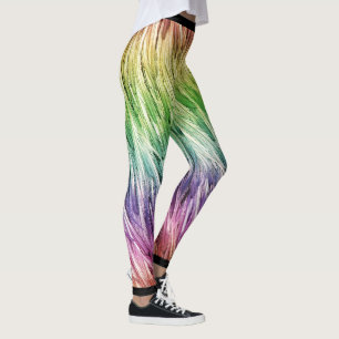 Rainbow Lite Emu Feathered Leggings