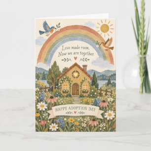 Rainbow Little House Together Adoption Day Card