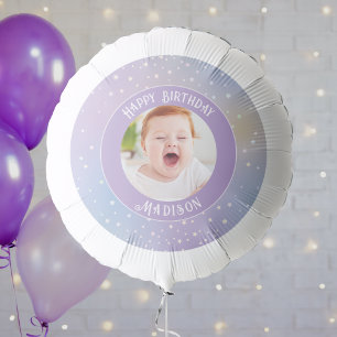 Rainbow Little Stars Kids Photo Birthday Party Balloon