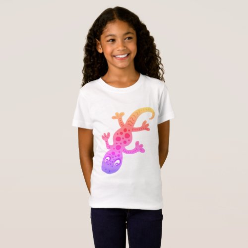 Rainbow Lizard Gecko Clip Art Illustration T_Shirt