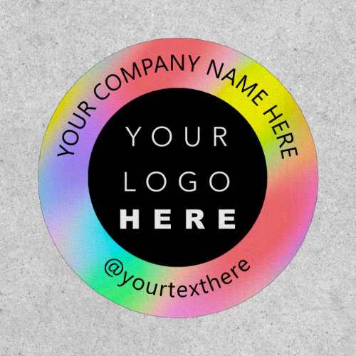 Rainbow Logo Name Business Office boutique Patch