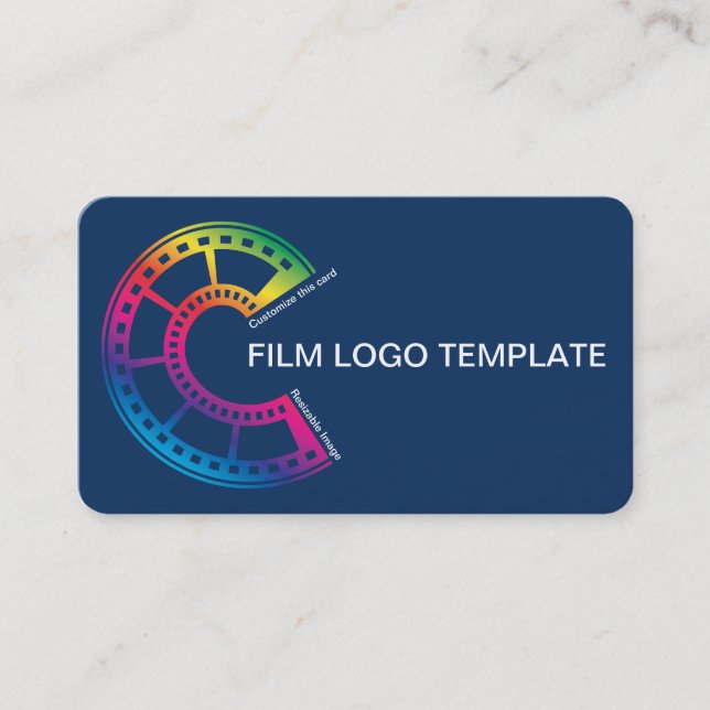 Rainbow Logo Simple Media Film Strip  Business Card (Front)