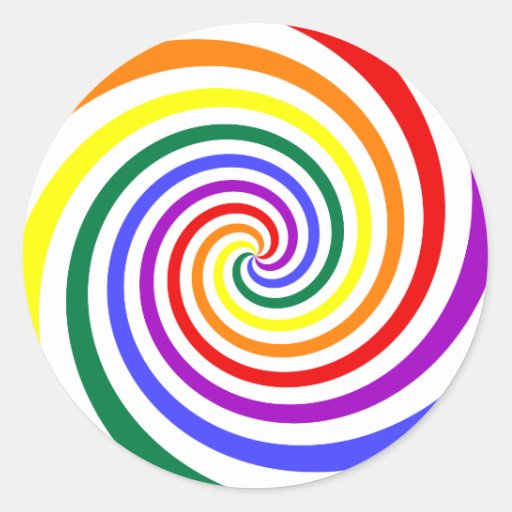 Rainbow Lollipop Classic Round Sticker | Zazzle