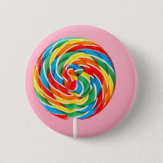 Rainbow Lollipop Pinback Button