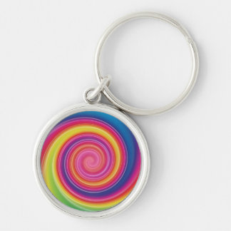 Rainbow Lollypop Colorful swirl Keychain