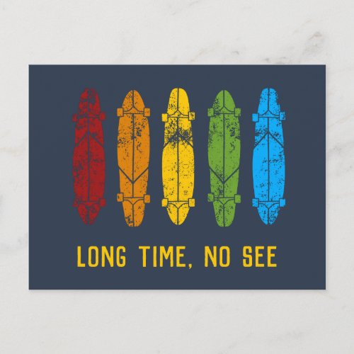 Rainbow Longboards Skateboards Custom Message Postcard