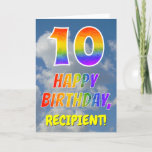[ Thumbnail: Rainbow Look "10" & "Happy Birthday", Clouds, Sky Card ]