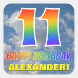 [ Thumbnail: Rainbow Look "11" & "Happy Birthday", Clouds, Sky Sticker ]