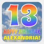 [ Thumbnail: Rainbow Look "13" & "Happy Birthday", Clouds, Sky Sticker ]