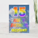 [ Thumbnail: Rainbow Look "15" & "Happy Birthday", Clouds, Sky Card ]