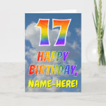 [ Thumbnail: Rainbow Look "17" & "Happy Birthday", Clouds, Sky Card ]