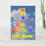 [ Thumbnail: Rainbow Look "1" & "Happy Birthday", Clouds, Sky Card ]