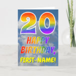 [ Thumbnail: Rainbow Look "20" & "Happy Birthday", Clouds, Sky Card ]