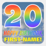 [ Thumbnail: Rainbow Look "20" & "Happy Birthday", Clouds, Sky Sticker ]