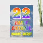 [ Thumbnail: Rainbow Look "22" & "Happy Birthday", Clouds, Sky Card ]