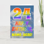 [ Thumbnail: Rainbow Look "24" & "Happy Birthday", Clouds, Sky Card ]