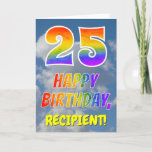 [ Thumbnail: Rainbow Look "25" & "Happy Birthday", Clouds, Sky Card ]