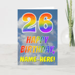 [ Thumbnail: Rainbow Look "26" & "Happy Birthday", Clouds, Sky Card ]