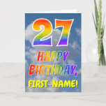 [ Thumbnail: Rainbow Look "27" & "Happy Birthday", Clouds, Sky Card ]