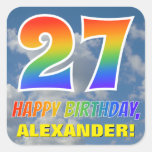 [ Thumbnail: Rainbow Look "27" & "Happy Birthday", Clouds, Sky Sticker ]
