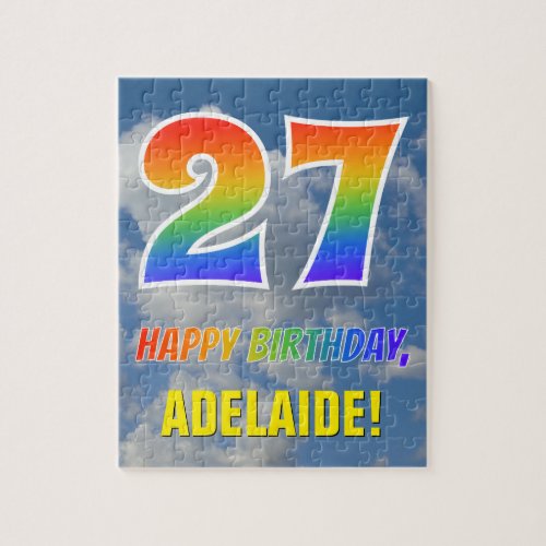 Rainbow Look 27  HAPPY BIRTHDAY Cloudy Sky Jigsaw Puzzle