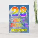 [ Thumbnail: Rainbow Look "28" & "Happy Birthday", Clouds, Sky Card ]
