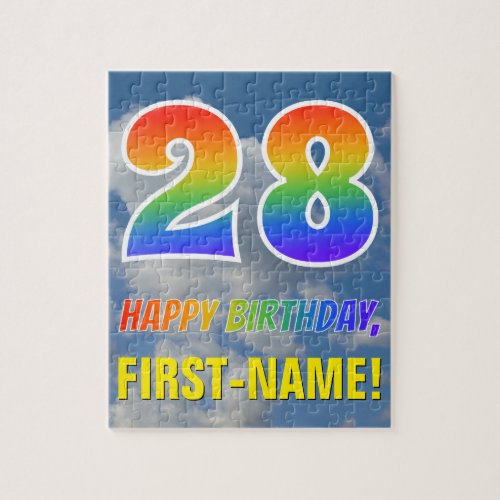 Rainbow Look 28  HAPPY BIRTHDAY Cloudy Sky Jigsaw Puzzle