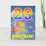 [ Thumbnail: Rainbow Look "29" & "Happy Birthday", Clouds, Sky Card ]