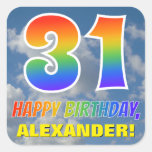 [ Thumbnail: Rainbow Look "31" & "Happy Birthday", Clouds, Sky Sticker ]
