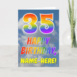 [ Thumbnail: Rainbow Look "35" & "Happy Birthday", Clouds, Sky Card ]
