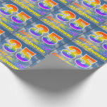 [ Thumbnail: Rainbow Look "35" & "Happy Birthday", Clouds, Sky Wrapping Paper ]