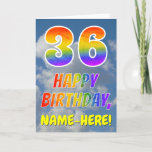 [ Thumbnail: Rainbow Look "36" & "Happy Birthday", Clouds, Sky Card ]