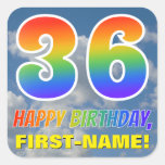 [ Thumbnail: Rainbow Look "36" & "Happy Birthday", Clouds, Sky Sticker ]