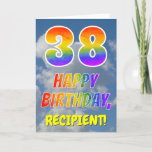 [ Thumbnail: Rainbow Look "38" & "Happy Birthday", Clouds, Sky Card ]