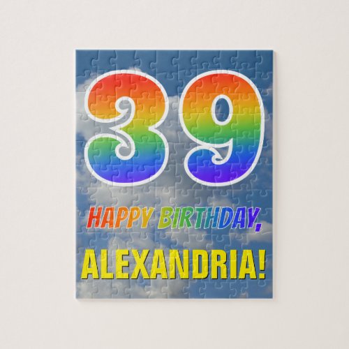 Rainbow Look 39  HAPPY BIRTHDAY Cloudy Sky Jigsaw Puzzle