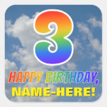 [ Thumbnail: Rainbow Look "3" & "Happy Birthday", Clouds, Sky Sticker ]