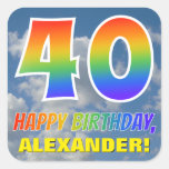 [ Thumbnail: Rainbow Look "40" & "Happy Birthday", Clouds, Sky Sticker ]