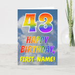 [ Thumbnail: Rainbow Look "43" & "Happy Birthday", Clouds, Sky Card ]