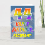 [ Thumbnail: Rainbow Look "44" & "Happy Birthday", Clouds, Sky Card ]