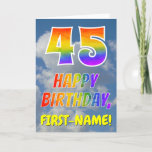 [ Thumbnail: Rainbow Look "45" & "Happy Birthday", Clouds, Sky Card ]