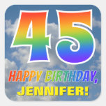 [ Thumbnail: Rainbow Look "45" & "Happy Birthday", Clouds, Sky Sticker ]