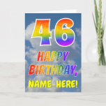 [ Thumbnail: Rainbow Look "46" & "Happy Birthday", Clouds, Sky Card ]
