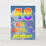 [ Thumbnail: Rainbow Look "48" & "Happy Birthday", Clouds, Sky Card ]