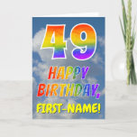[ Thumbnail: Rainbow Look "49" & "Happy Birthday", Clouds, Sky Card ]