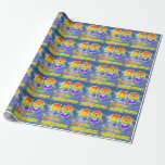[ Thumbnail: Rainbow Look "49" & "Happy Birthday", Clouds, Sky Wrapping Paper ]