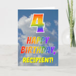 [ Thumbnail: Rainbow Look "4" & "Happy Birthday", Clouds, Sky Card ]
