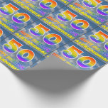 [ Thumbnail: Rainbow Look "50" & "Happy Birthday", Clouds, Sky Wrapping Paper ]
