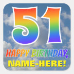 [ Thumbnail: Rainbow Look "51" & "Happy Birthday", Clouds, Sky Sticker ]